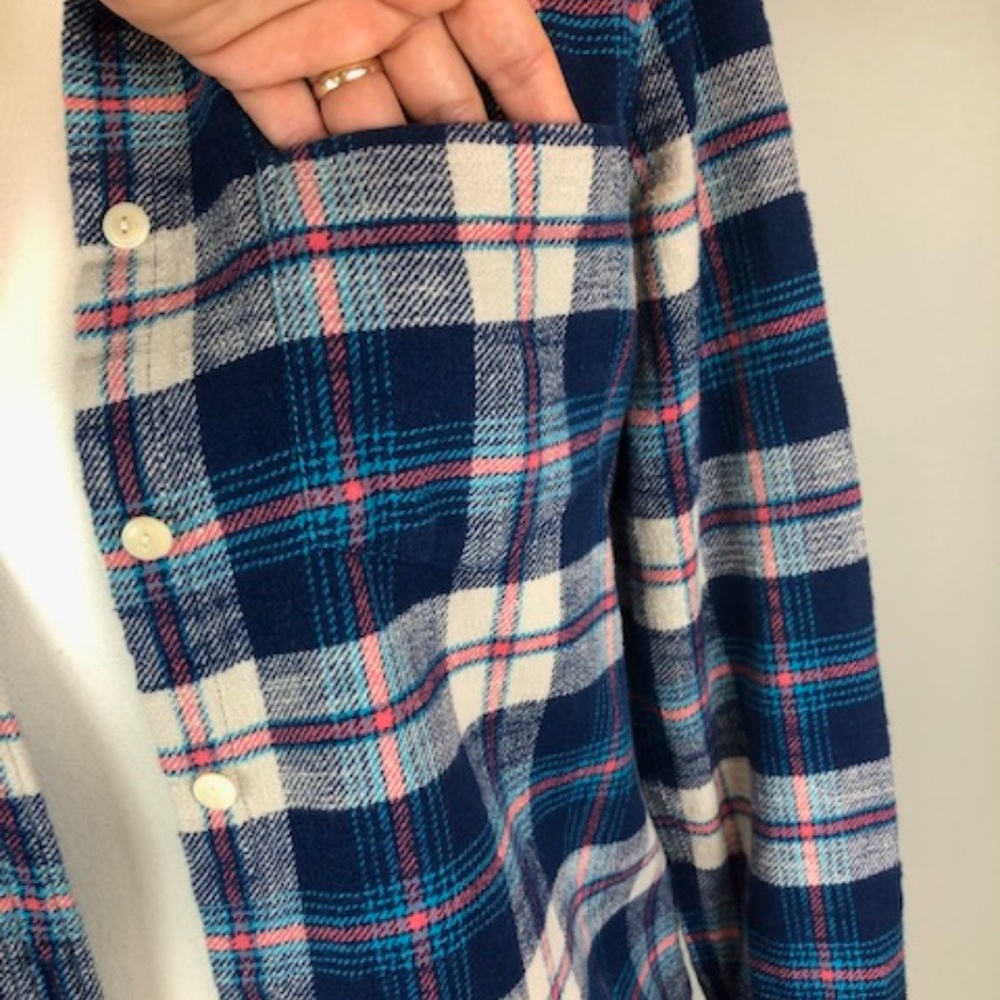 J.Crew Vintage 90s Blue  Plaid Sz 2 - Picture 5 of 10